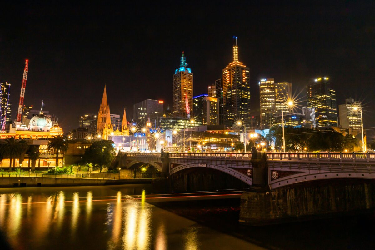 Melbourne city at night, where you can find premium escort girls